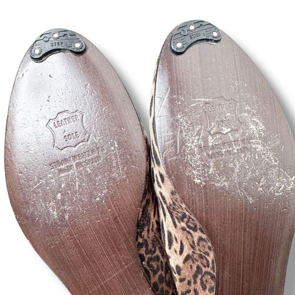 Stuart Weitzman Leopard Print Fabric Leather Trim… - image 8